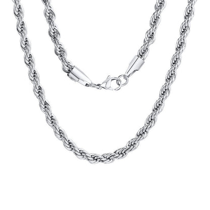 Fashion Stainless Steel Women's Twin Twisted Chain