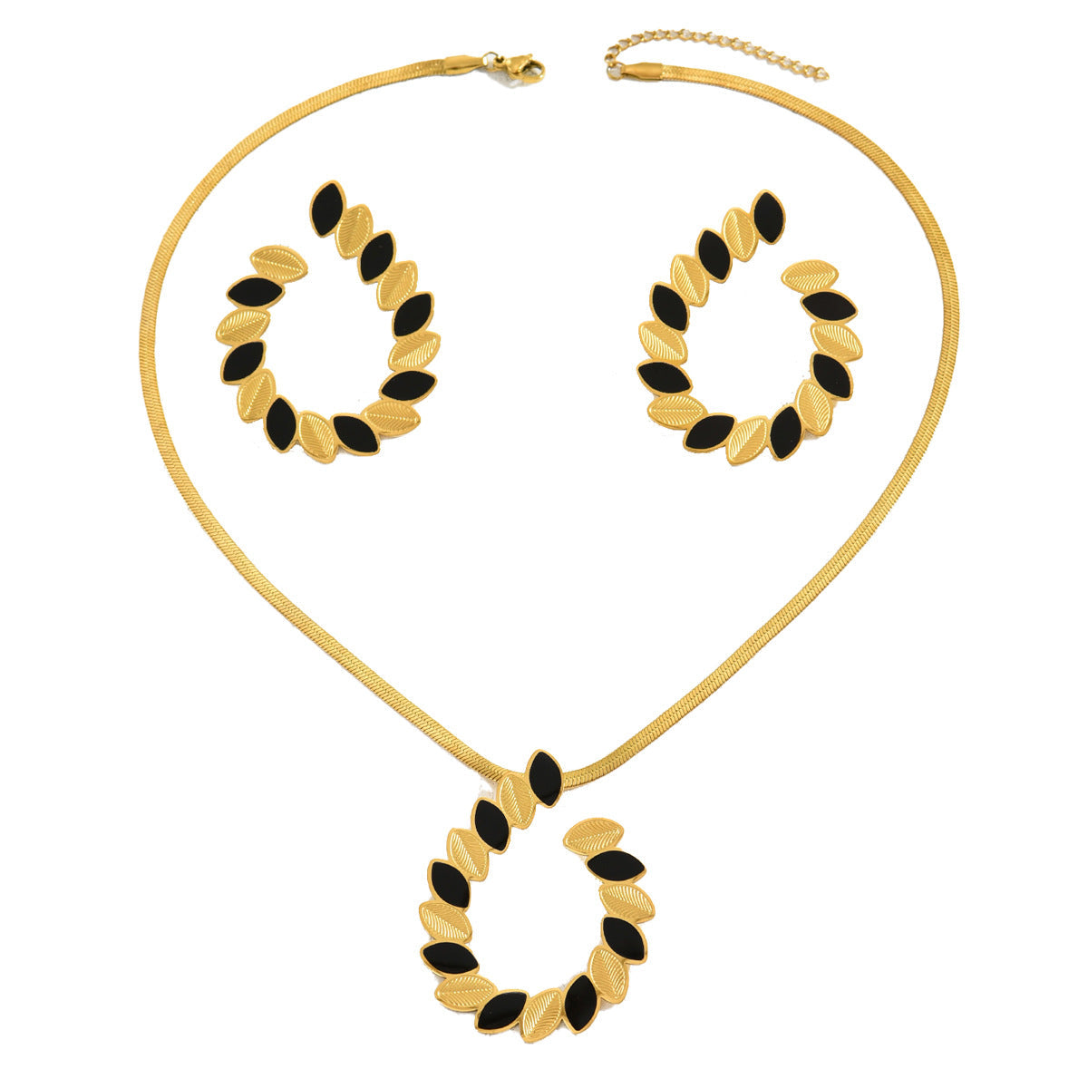 Women's Earrings And Necklace Set Leaves Niche